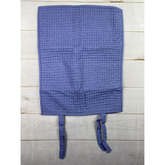 Pottery Barn Pick-Stitch Handcrafted Cotton Linen Quilted Pillow Std Sham Blue - Picture 5 of 14